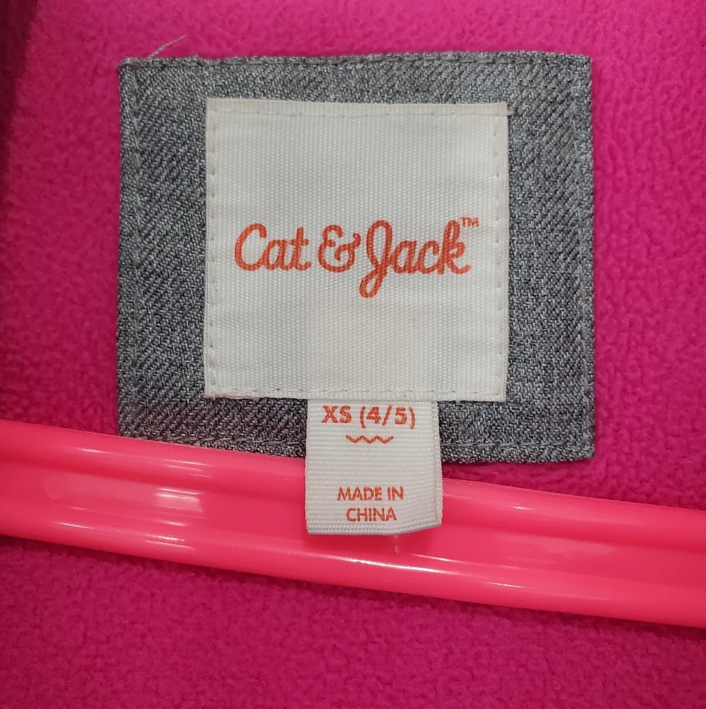 Cat & Jack Jacket Girls Size XS 4/5 Gray Pink